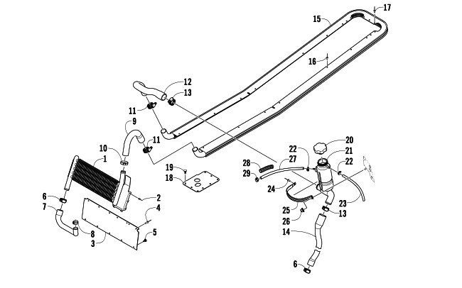Parts Diagram for Arctic Cat 2010 ARCTIC CAT 500 SNO PRO SNOWMOBILE COOLING ASSEMBLY