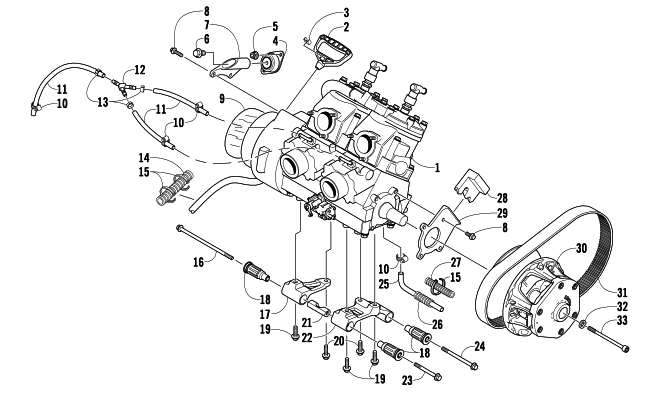 Parts Diagram for Arctic Cat 2010 ARCTIC CAT 500 SNO PRO SNOWMOBILE ENGINE AND RELATED PARTS