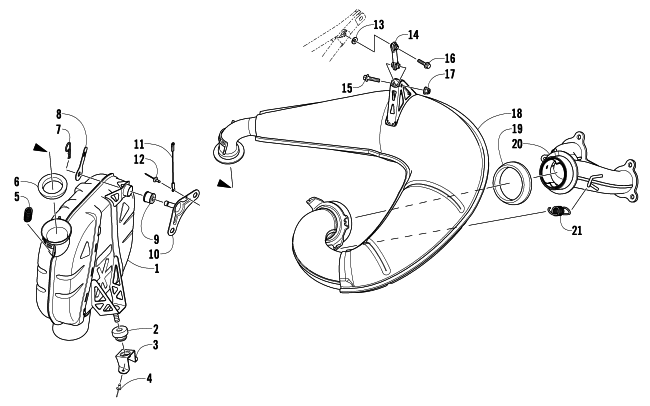 Parts Diagram for Arctic Cat 2011 ARCTIC CAT SNO PRO 500 SNOWMOBILE EXHAUST ASSEMBLY