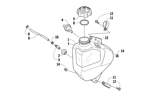 Parts Diagram for Arctic Cat 2010 ARCTIC CAT 500 SNO PRO SNOWMOBILE OIL TANK ASSEMBLY