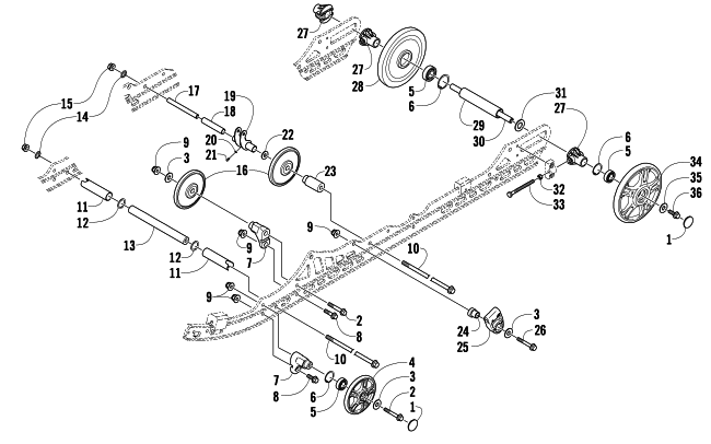 Parts Diagram for Arctic Cat 2010 Z1 TURBO EXT SNO PRO SNOWMOBILE IDLER WHEEL ASSEMBLY