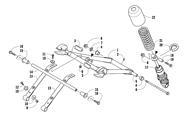 Parts Diagram for Arctic Cat 2010 Z1 TURBO EXT SNO PRO SNOWMOBILE REAR SUSPENSION FRONT ARM ASSEMBLY