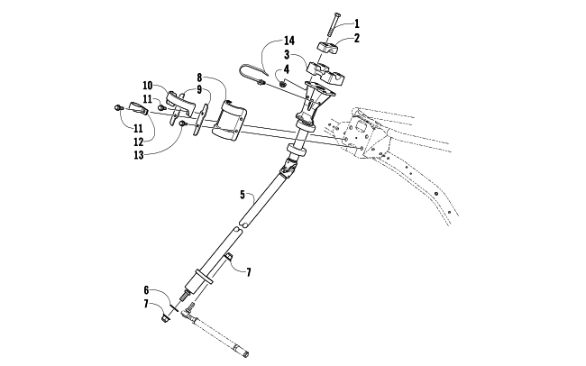 Parts Diagram for Arctic Cat 2011 BEARCAT Z1 XT SNOWMOBILE STEERING POST ASSEMBLY