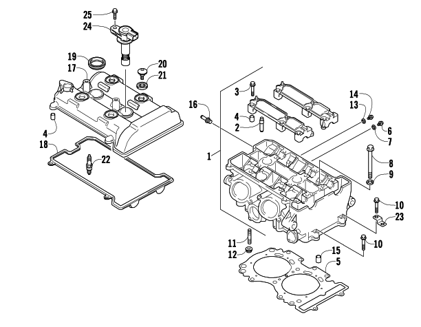 Parts Diagram for Arctic Cat 2014 BEARCAT Z1 XT GS SNOWMOBILE CYLINDER HEAD ASSEMBLY