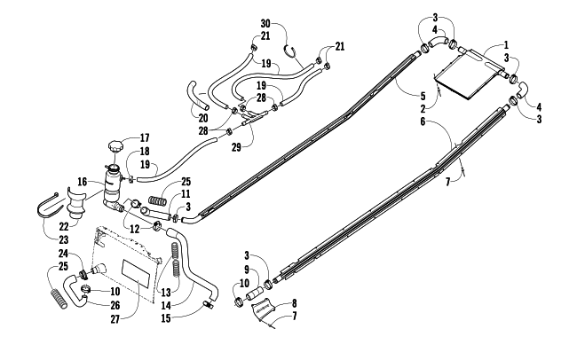 Parts Diagram for Arctic Cat 2011 M1000 162 SNO PRO SNOWMOBILE COOLING ASSEMBLY