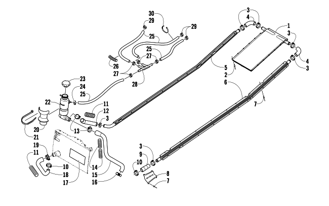 Parts Diagram for Arctic Cat 2010 CFR1000 SNOWMOBILE COOLING ASSEMBLY