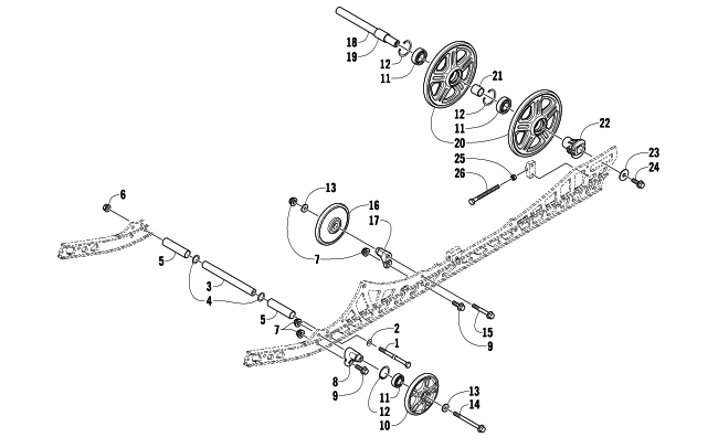 Parts Diagram for Arctic Cat 2010 M8 153 HCR SNOWMOBILE IDLER WHEEL ASSEMBLY