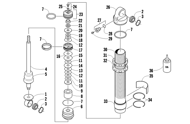 Parts Diagram for Arctic Cat 2010 600 SNO PRO CROSS COUNTRY SNOWMOBILE FRONT SUSPENSION SHOCK ABSORBER