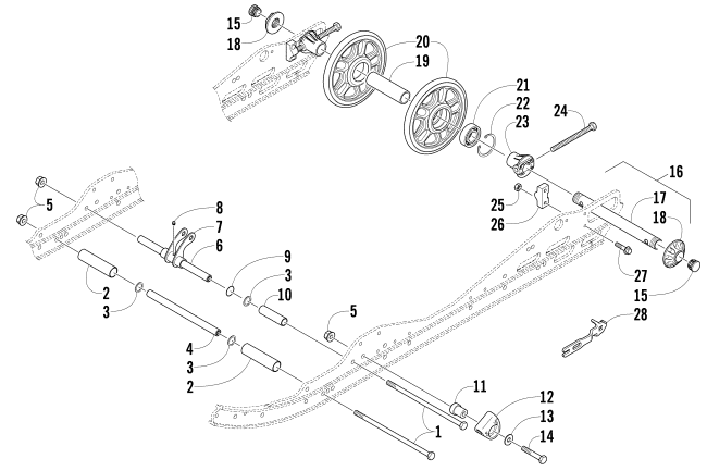 Parts Diagram for Arctic Cat 2010 600 SNO PRO SNOWMOBILE IDLER WHEEL ASSEMBLY