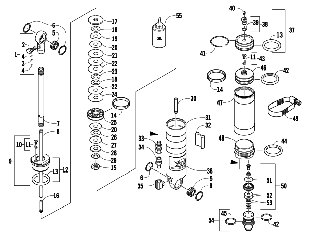 Parts Diagram for Arctic Cat 2010 600 SNO PRO CROSS COUNTRY SNOWMOBILE REAR SUSPENSION REAR ARM SHOCK ABSORBER