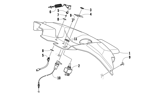 Parts Diagram for Arctic Cat 2011 ARCTIC CAT SNO PRO 600 CROSS COUNTRY SNOWMOBILE CONSOLE AND SWITCH ASSEMBLY