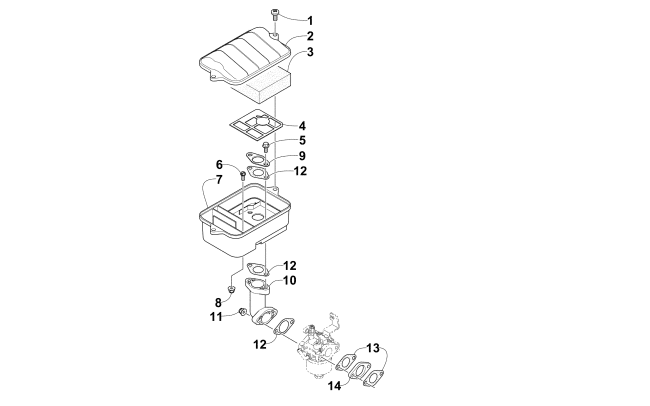 Parts Diagram for Arctic Cat 2011 AC 120 SNO PRO SNOWMOBILE AIR CLEANER ASSEMBLY