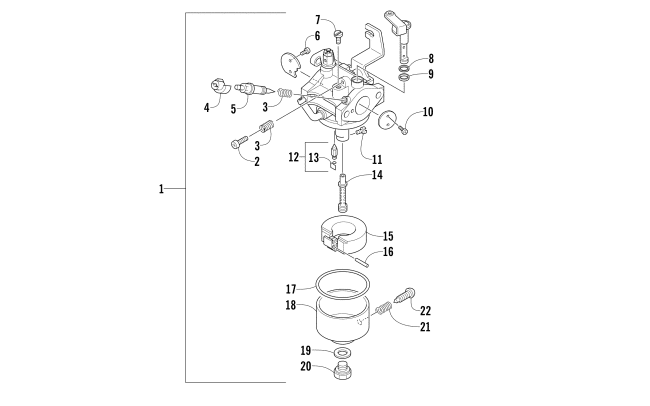 Parts Diagram for Arctic Cat 2016 ZR 120 SNOWMOBILE CARBURETOR ASSEMBLY