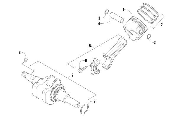 Parts Diagram for Arctic Cat 2013 AC SNO PRO 120 SNOWMOBILE PISTON AND CRANKSHAFT ASSEMBLY