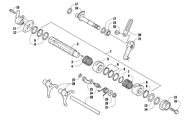 Parts Diagram for Arctic Cat 2010 400 TRV ATV GEAR SHIFTING ASSEMBLY