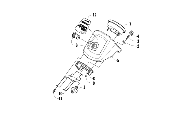 Parts Diagram for Arctic Cat 2010 450 EFI ATV INSTRUMENT POD ASSEMBLY