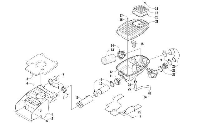 Parts Diagram for Arctic Cat 2013 500 ATV AIR INTAKE ASSEMBLY