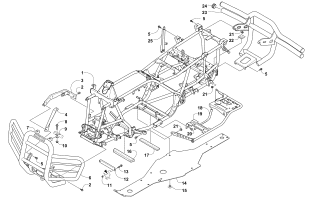 Parts Diagram for Arctic Cat 2010 1000 4X4 AUTOMATIC MUD PRO ATV FRAME AND RELATED PARTS