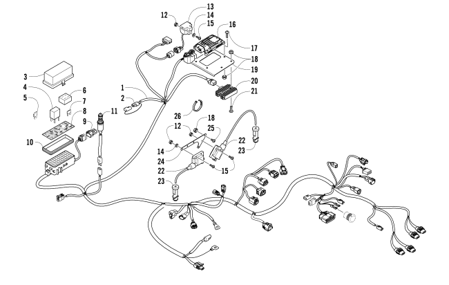 Parts Diagram for Arctic Cat 2010 1000 4X4 AUTOMATIC MUD PRO ATV WIRING HARNESS ASSEMBLY