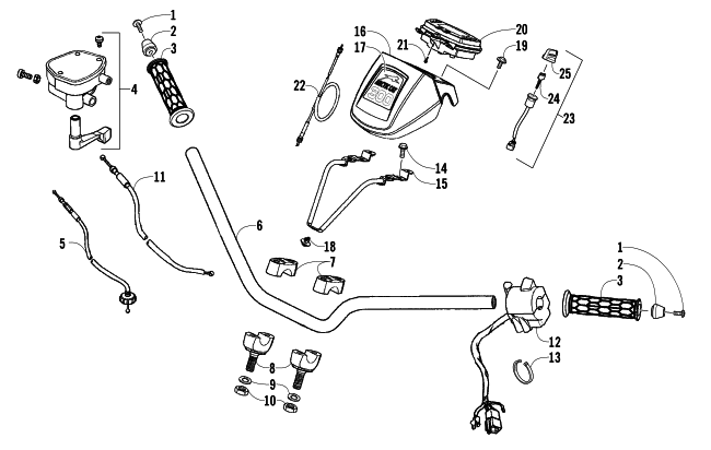 Parts Diagram for Arctic Cat 2010 300 2X4 UTILITY ATV HANDLEBAR, INSTRUMENT POD, AND CONTROL ASSEMBLIES