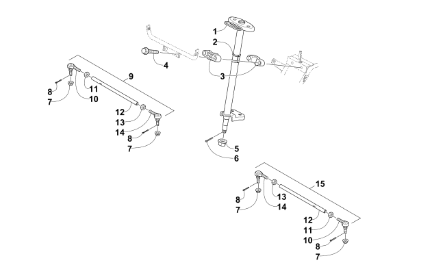 Parts Diagram for Arctic Cat 2015 90 2X4 UTILITY ATV STEERING POST ASSEMBLY