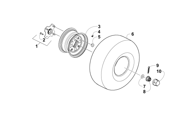 Parts Diagram for Arctic Cat 2014 90 2X4 UTILITY ATV REAR WHEEL ASSEMBLY