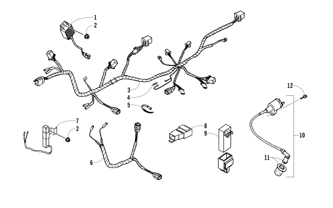 Parts Diagram for Arctic Cat 2010 90 2X4 UTILITY ATV ELECTRICAL AND WIRING HARNESS ASSEMBLY