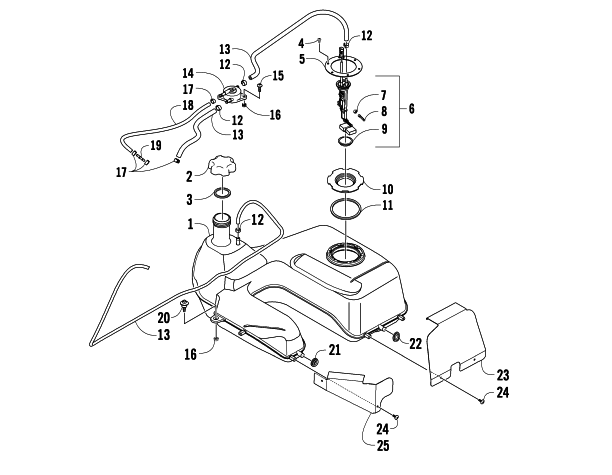 Parts Diagram for Arctic Cat 2011 650 H1 MUD PRO ATV GAS TANK ASSEMBLY