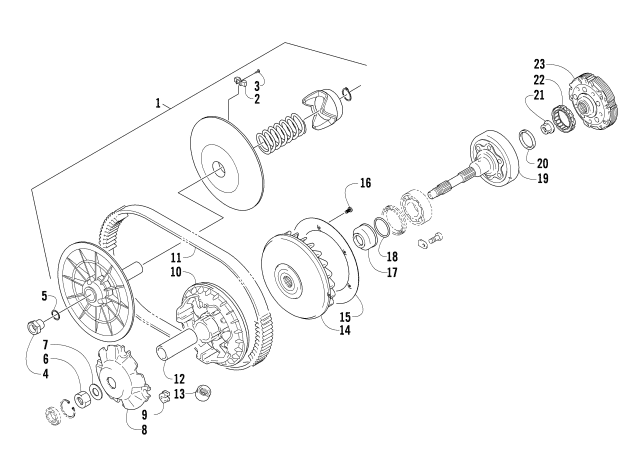 Parts Diagram for Arctic Cat 2010 650 4X4 AUTOMATIC MUD PRO ATV TRANSMISSION ASSEMBLY