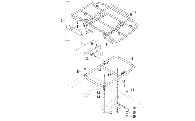 Parts Diagram for Arctic Cat 2011 700 DIESEL ATV REAR RACK ASSEMBLY