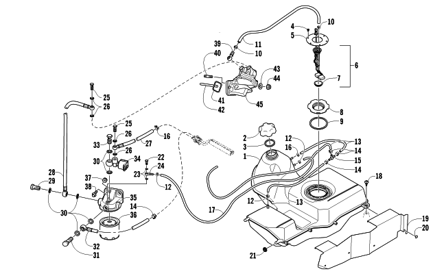 Parts Diagram for Arctic Cat 2010 700 DIESEL ATV FUEL TANK AND FUEL FILTER ASSEMBLIES