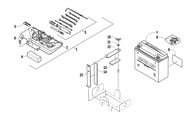 Parts Diagram for Arctic Cat 2011 700 DIESEL ATV BATTERY ASSEMBLY