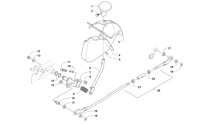 Parts Diagram for Arctic Cat 2013 TRV 1000 LTD ATV SHIFT LEVER ASSEMBLY