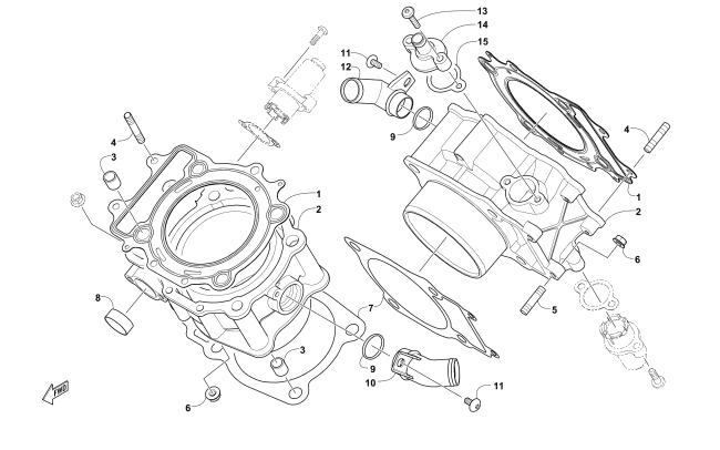 Parts Diagram for Arctic Cat 2016 PROWLER 1000 XT ATV CYLINDER ASSEMBLY