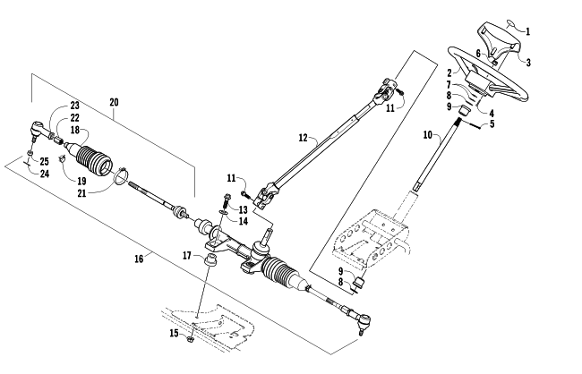 Parts Diagram for Arctic Cat 2011 PROWLER 550 XT ATV STEERING ASSEMBLY