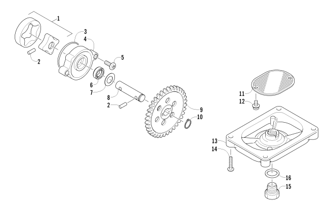 Parts Diagram for Arctic Cat 2016 PROWLER 1000 XT ATV OIL PUMP ASSEMBLY