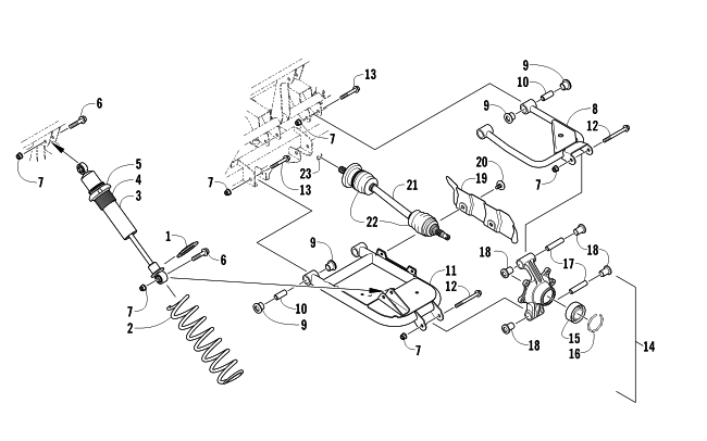 Parts Diagram for Arctic Cat 2010 PROWLER 1000 XTZ 4X4 ATV REAR SUSPENSION ASSEMBLY