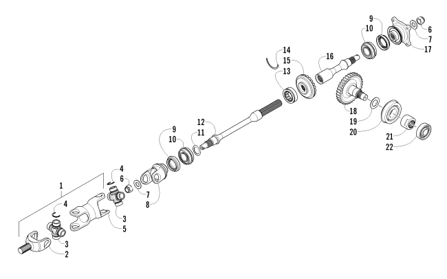 Parts Diagram for Arctic Cat 2014 1000 XT ATV SECONDARY DRIVE ASSEMBLY