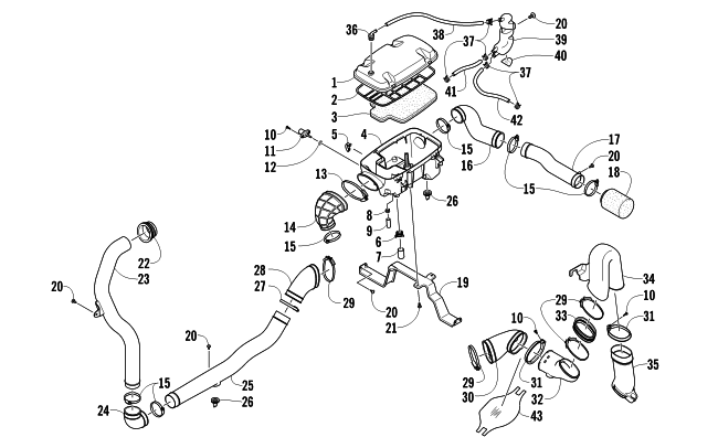 Parts Diagram for Arctic Cat 2012 PROWLER 1000 XTZ ATV AIR INTAKE ASSEMBLY