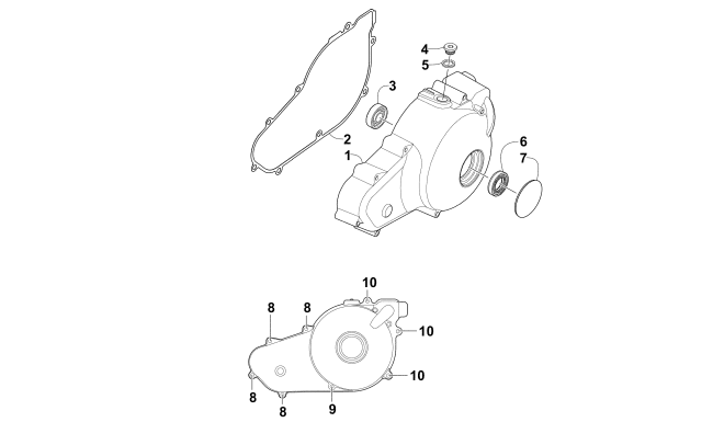 Parts Diagram for Arctic Cat 2014 1000 XT ATV MAGNETO SIDE ENGINE COVERS