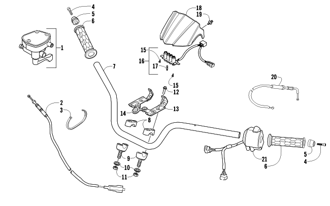 Parts Diagram for Arctic Cat 2013 300 DVX ATV HANDLEBAR AND CONTROLS ASSEMBLY
