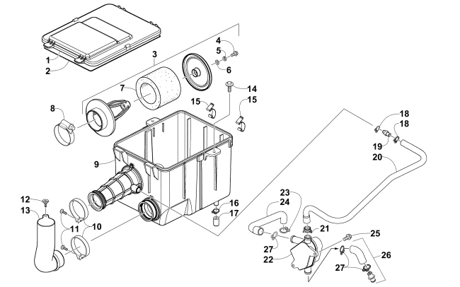 Parts Diagram for Arctic Cat 2012 300 2X4 UTILITY ATV AIR INTAKE ASSEMBLY