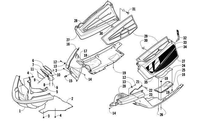 Parts Diagram for Arctic Cat 2011 M1000 162 SNO PRO SNOWMOBILE BELLY PAN ASSEMBLY