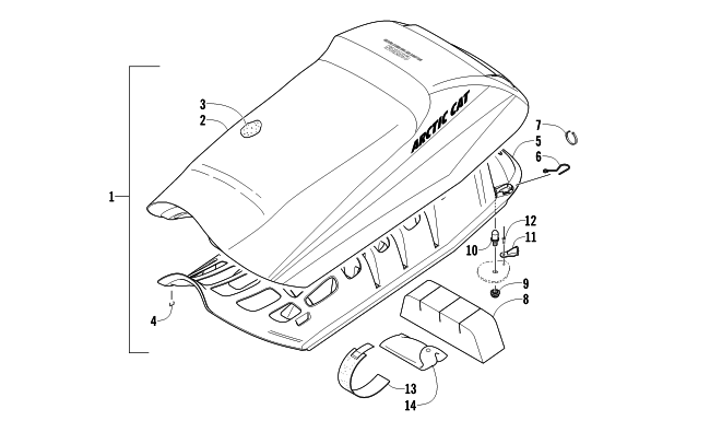 Parts Diagram for Arctic Cat 2011 CFR1000 SNOWMOBILE SEAT ASSEMBLY