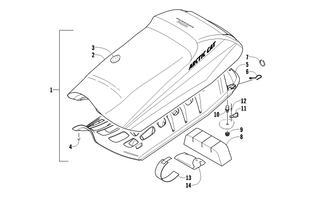 Parts Diagram for Arctic Cat 2011 CF8 SNOWMOBILE SEAT ASSEMBLY