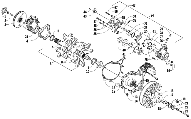 Parts Diagram for Arctic Cat 2011 M6 153 SNOWMOBILE DRIVE TRAIN SHAFT AND BRAKE ASSEMBLIES