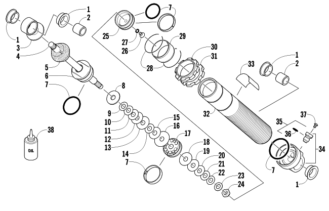 Parts Diagram for Arctic Cat 2011 CF6 EFI SNOWMOBILE REAR SUSPENSION REAR ARM SHOCK ABSORBER