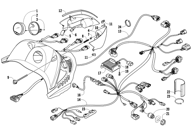 Parts Diagram for Arctic Cat 2011 CF6 EFI SNOWMOBILE HEADLIGHT, INSTRUMENTS, AND WIRING ASSEMBLIES