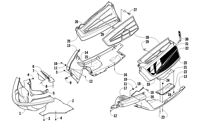 Parts Diagram for Arctic Cat 2011 M6 153 SNOWMOBILE BELLY PAN ASSEMBLY