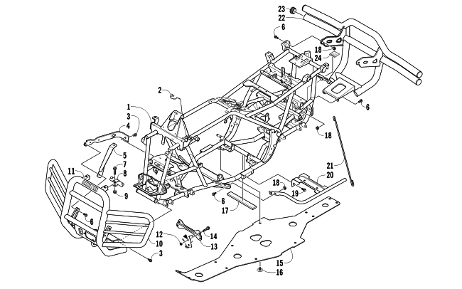 Parts Diagram for Arctic Cat 2012 700 LTD ATV FRAME AND RELATED PARTS